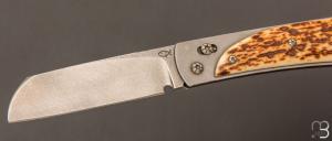   Couteau " Reflex S " custom par Éric Parmentier - Ivoire de Mammouth et lame en niolox