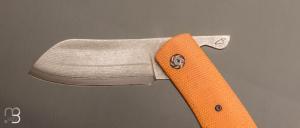   Couteau " Rusty " piémontais de poche de Sylvain Petit - Les Couteaux du Mitou - Micarta vintage