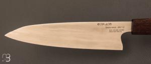 Couteau  Santoku  de cuisine par Julien Guiraud - Léopard wood et 14c28N