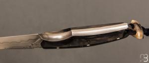   Couteau " Sparus " fixe forgé par Guy Poggetti - Corne de bélier et C130