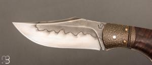   Couteau " Superbee " pliant custom par Nicolas Weber - Gidgee ondé stabilisé