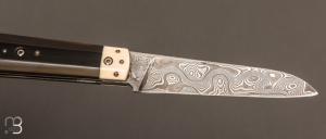   Couteau " Vendavel  " par Solbach Luna - Forge de la lune - Damas et Corne de Zébu / Mammouth