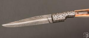  Couteau " Vendetta " de Philippe Ricard - Ivoire de mammouth et lame damas plume