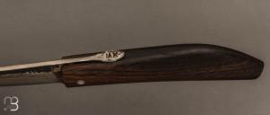    Couteau " XIII " par Martin CLAUDEL - Chêne et sandwich acier ancien et vieux fer feuilleté