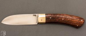   Couteau " custom " pliant par Mickaël Moing - Noyer et lame en 100Cr6