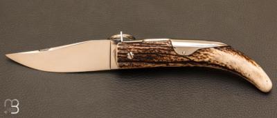 Couteau de chasse Cornillon 14CM Bois de cerf par J. Mongin