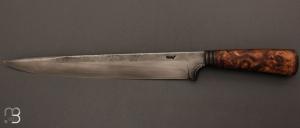 Couteau droit " Longhunter " de Frdric Maschio - Racine de chtaignier et lame en acier 80CrV2