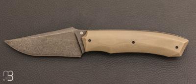 Couteau " custom " liner lock Micarta et D2 de Berthelemy Gabriel - La Forge Agab