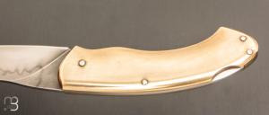   Couteau " lock-back " custom par Silas Coutellerie - Laiton et lame en XC100
