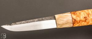  Couteau " puukko " custom Nordique  de Laurent Juhel - Boeuf musqué et bouleau