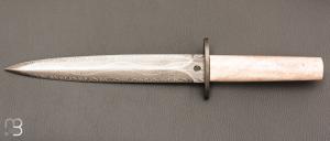  Dague " Kriss " de Jean Paul Sire - Bois de renne et Damas