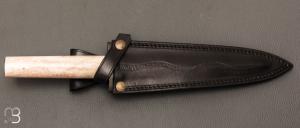  Dague " Kriss " de Jean Paul Sire - Bois de renne et Damas