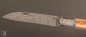    Couteau " Issoire 2 pièces " custom de Jérôme Bellon - Ivoire de mammouth et lame damas