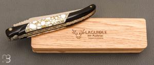 Couteau Laguiole en Aubrac Prestige modèle Howlite Gold & Ebène