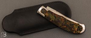  Couteau " Mini-Mix " pliant artisanal de Cyril Kalisz - Rag Micarta et RWL34