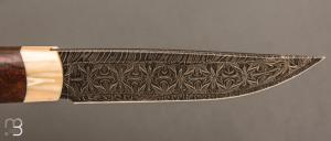   Couteau " Puukko " droit de José Viale - Bois de fer d'Arizona et damas Vlad Matveev